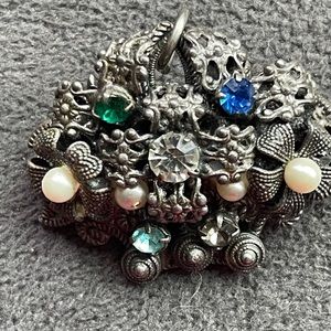 Antique signed Czech brooch/pendant